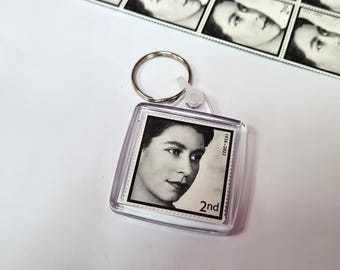 Llavero con sello conmemorativo de la reina Isabel II