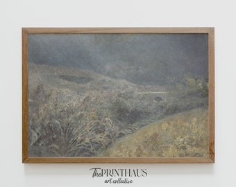 Vintage Landscape Painting | Neutral Nature Scene Art Print | Belianske Tatras Printable Wall Decor | Digital Downloadable