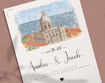 Custom Watercolor Wedding Venue Sketch Wedding Venue Illustration Home Portrait Anniversary Gift House Drawing From Photo Venue Digital Art