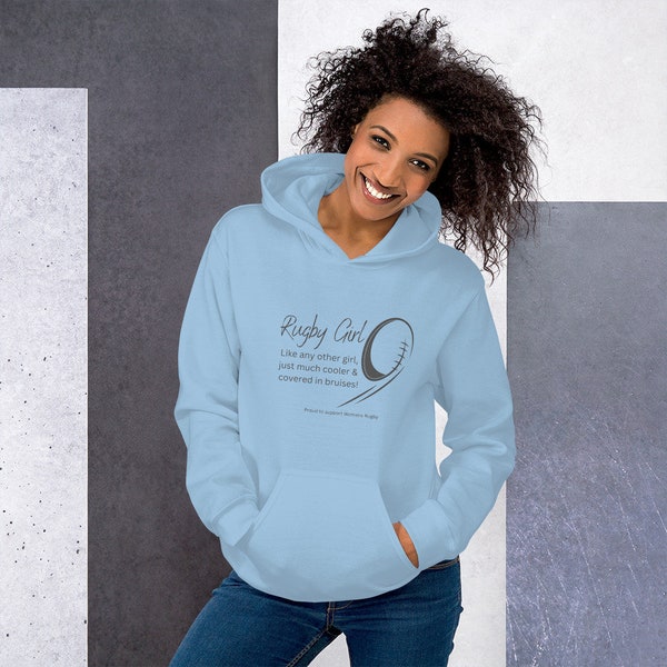 Rugby Girl Hoodie, womens rugby, womens rugby gift