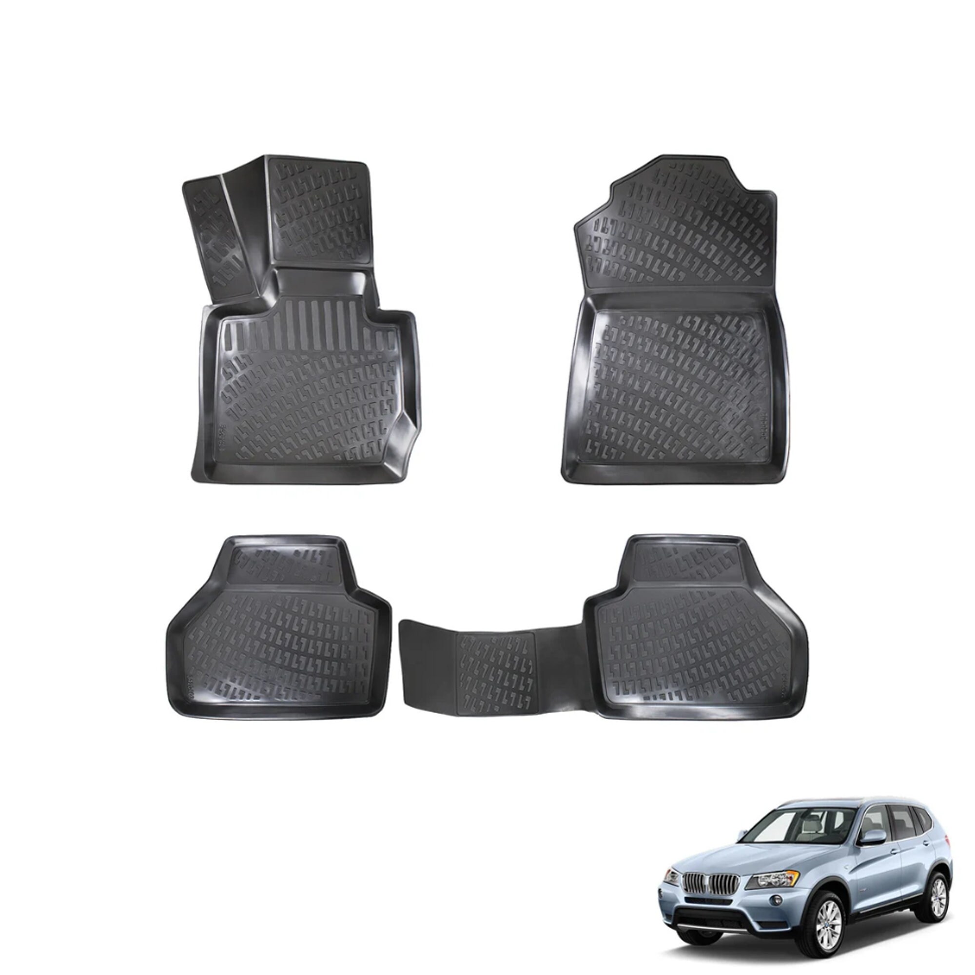 4x Black PU Leather Car SUV Floor Mats Front Rear Foot Pad for BMW 3 5 7  Series 