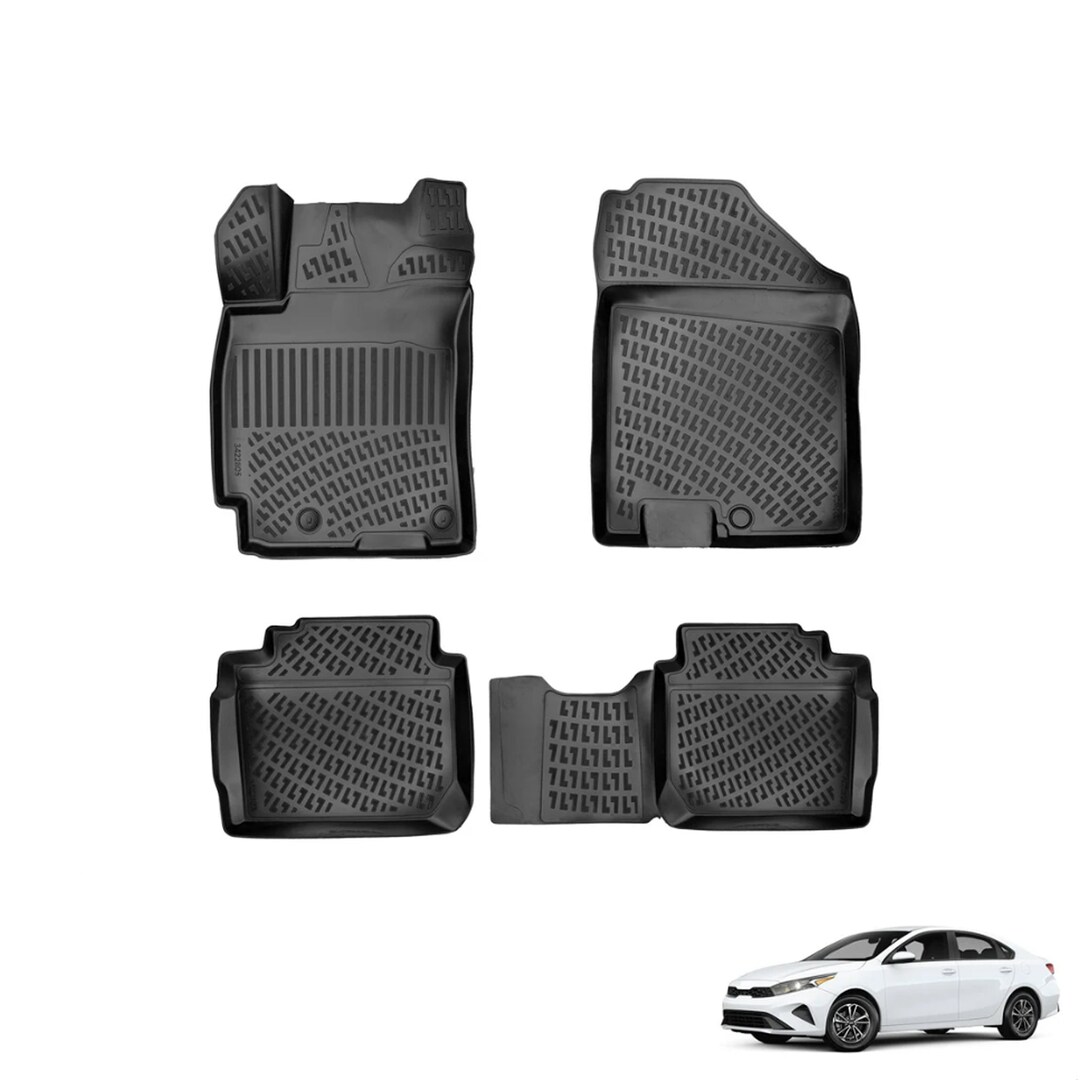 Fits Kia Forte 20222023 Car Rubber Floor Mats All Weather High Tech Etsy
