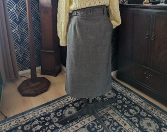 Vintage Style Grey Pencil Skirt