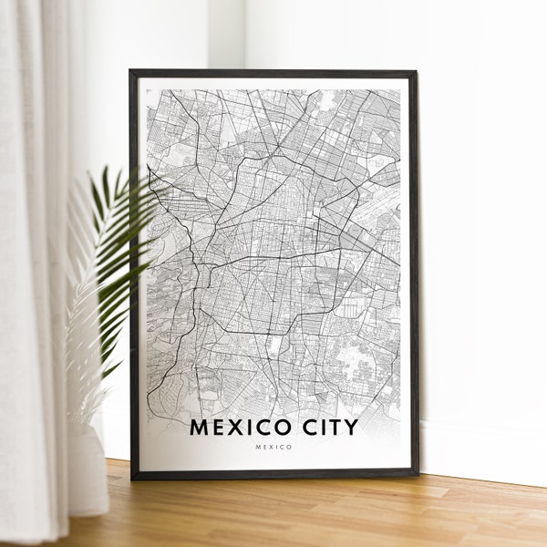 Instant Download Mexico City Map Print Mexico City Poster Digital Map Mexico City Printable Black And White Map Wall Art Mexico City Sketch