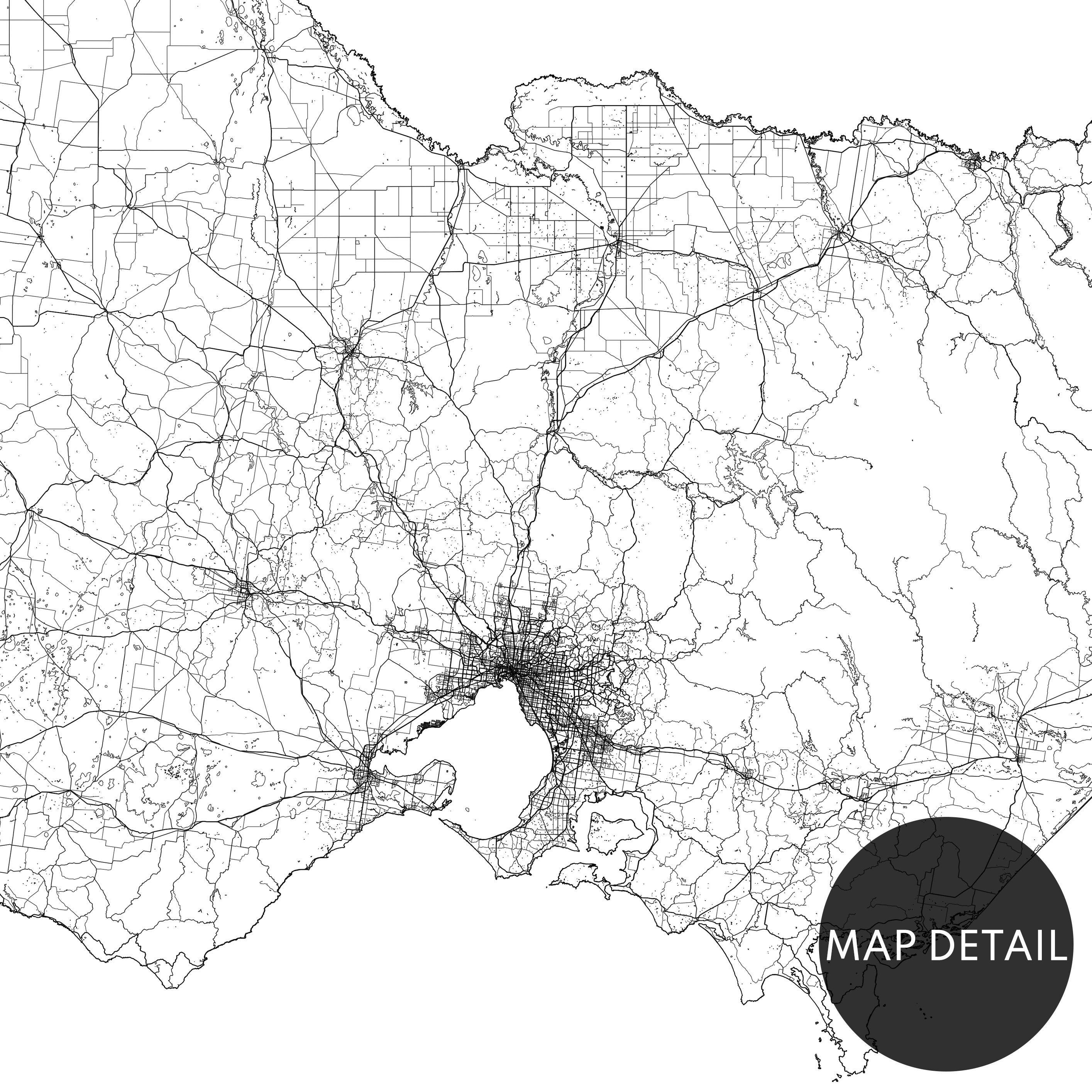 Instant Download Victoria Australia Map Road Print Victoria Poster ...