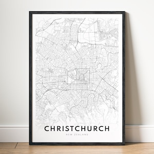 Christ Church Neuseeland Karte Print Download Christ Church Karte Poster Digitaldruck Christ Church Download Druckbare Christ Church Vorlage Karte
