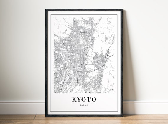 Kyoto Japan Map Print Download Kyoto Map Poster Kyoto Map Digital
