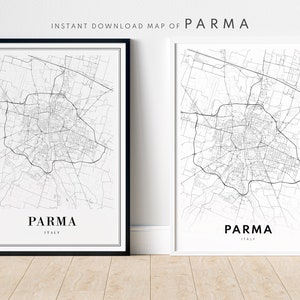 Parma Map Print Download Parma Italien Karte Poster Digitale Karte Parma Druckbare Schwarzweiß-Karte Parma Skizzenkarte Wand Kunst Druck Parma Gebiet