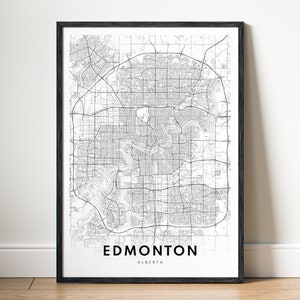 Edmonton Karte Drucken Edmonton Alberta Karte Poster Download Edmonton Druckbare Karte Digitaler Edmonton Schwarzweißdruck Edmonton MapArt Skizze