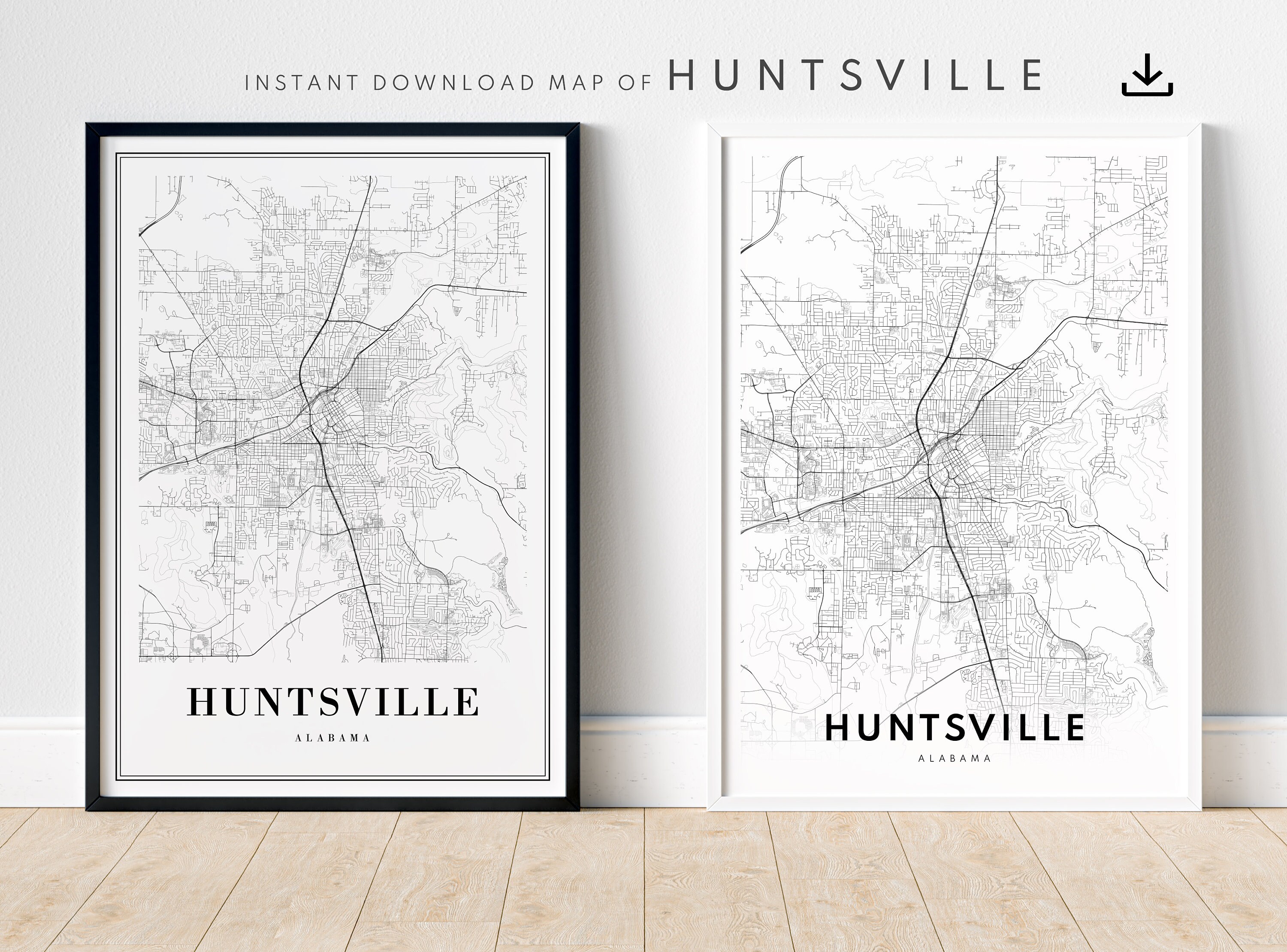 Huntsville Map Print Digital Download Huntsville Alabama Map Poster Huntsville  Printable Map Black and White Huntsville Map Art Sketch Print - Etsy, image size:3000x2218