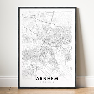 Arnheim Karte Drucken Arnheim Niederlande Karte Poster Download Arnheim Druckbare Karte Digitale Arnheim Schwarzweiß-Karte Wandkunst Arnheim Landkarte Landkarte