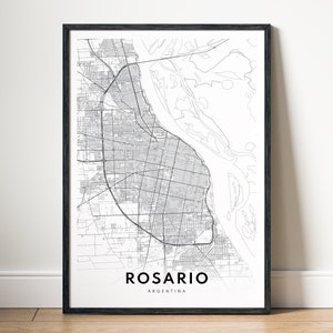 Rosario Map Print Rosario Argentinien Karte Poster Download Rosario Druckbare Karte Digitale Rosario Schwarzweiß-Karte WallArt Rosario Sketch Map