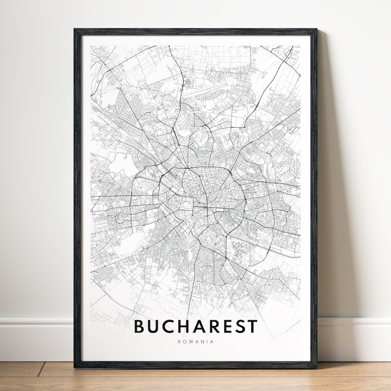 Bucharest Map - Etsy UK