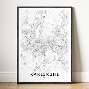 Karlsruhe Karte Druck Karlsruhe Deutschland Karte Poster Download Karlsruhe Druckbare Karte Digitale Karlsruhe Schwarzweiß-Karte Karlsruher Skizze