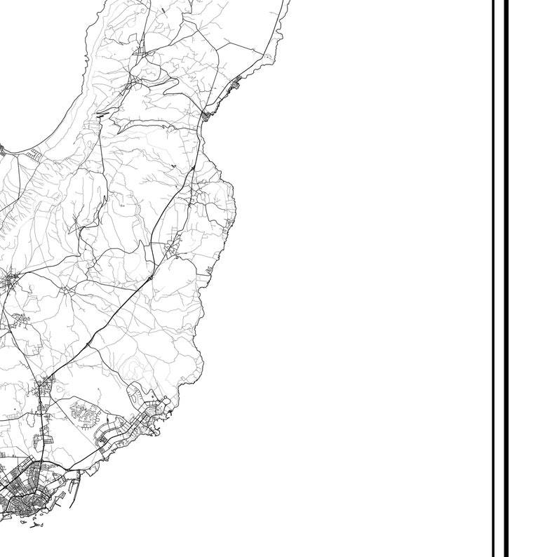 Descarga instantánea Lanzarote Mapa Imprimir Lanzarote España Mapa Cartel Mapa Digital Lanzarote Imprimible Mapa Blanco y Negro Lanzarote Islas Canarias imagen 8