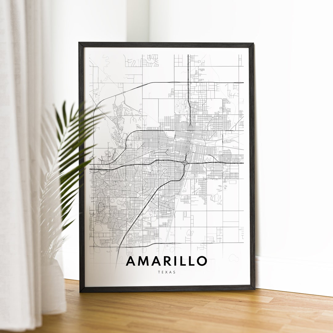 Instant Download Amarillo Texas Map Print Amarillo Poster Digital Map ...