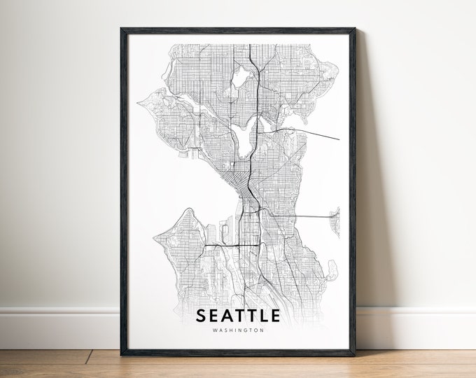 Seattle Illustrated Map | 8x10