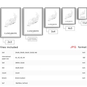 Descarga instantánea Lanzarote Mapa Imprimir Lanzarote España Mapa Cartel Mapa Digital Lanzarote Imprimible Mapa Blanco y Negro Lanzarote Islas Canarias imagen 10