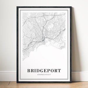 Sofortiger Download Bridgeport Port Map Druck Bridgeport Poster Digitale Karte Bridgeport druckbare schwarz-weiß-Karte Wandkunst Bridgeport