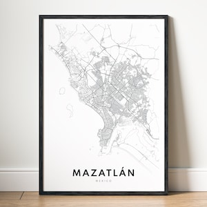 Mazatlán Map Print Mazatlán Mexico Map Poster Download Mazatlán Printable Map Digital Mazatlán Black And White Map Wall Art Mazatlán Sketch