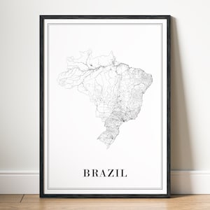 Mapa do Brasil para impressão, baixar pôster do mapa do Brasil para impressão, mapa digital em preto e branco, arte do mapa do Brasil, esboço do mapa, impressão, pôster inicial do Brasil
