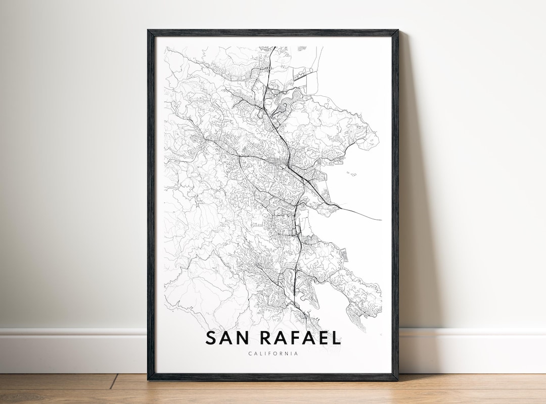 San Rafael CA Map Poster Digital Download San Rafael California Map ...