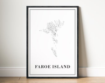 Download Faroe Islands Map Print Faroe Islands Poster Digital Map Faroe Islands Printable Black And White Map Wall Art Faroe Islands Print