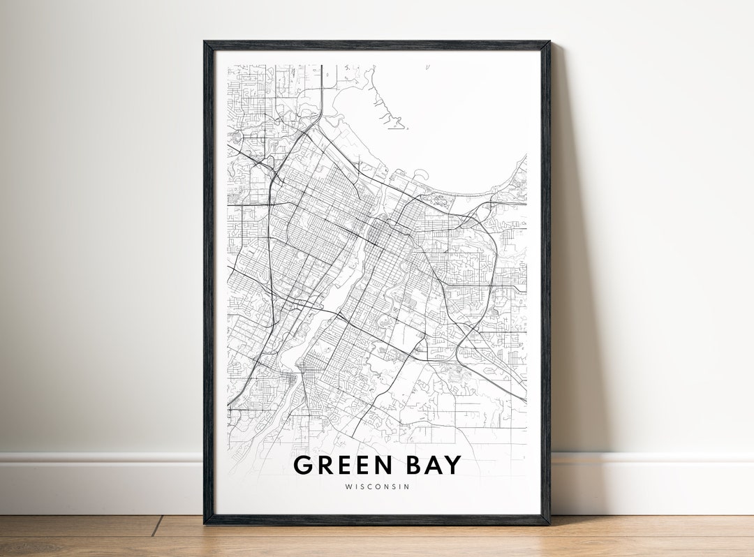 Instant Download Green Bay WI Map Print Green Bay Wisconsin Poster ...