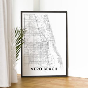 Kaart van Vero Beach Florida afdrukken Vero Beach kaartposter Florida downloaden Afdrukbare kaart Vero Beach downloaden Digitale kaart Vero Beach zwart-wit zwart-wit kaart Vero Beach downloaden