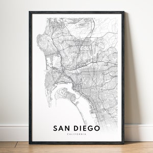 San Diego California Print San Diego Map Poster San Diego Download Printable San Diego Modern Map Instant Download San Diego Instant Digital