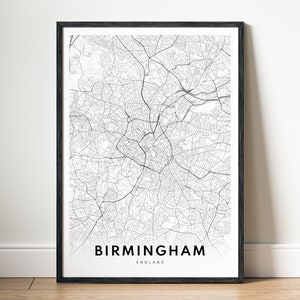 Birmingham Karte Druck Download Birmingham England Karte Poster Birmingham Druckbare Karte Digitales Birmingham Schwarzweiß Birmingham Skizze