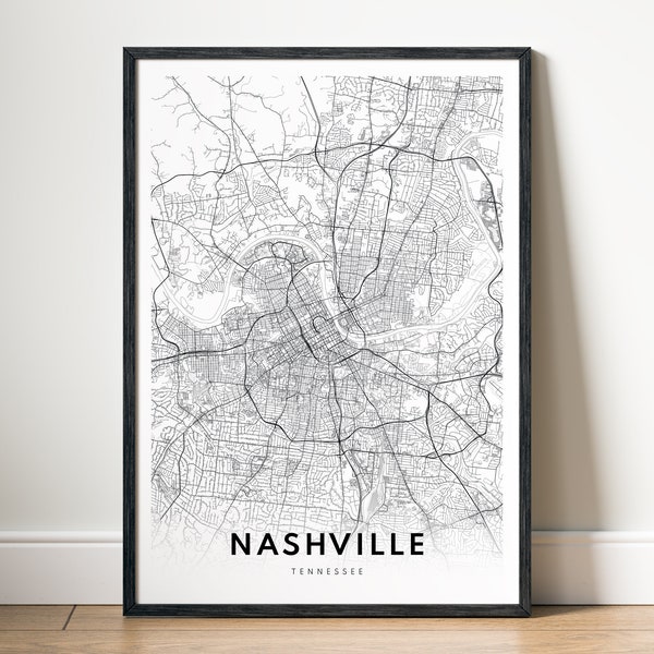 Nashville Map Print, Nashville USA Map Poster, Download Printable Map Poster, Map Wall Art, City Map decor, Instant Download Digital Map