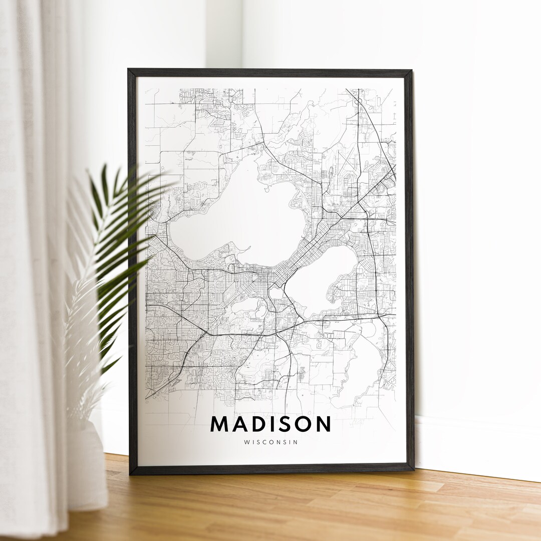Download Madison Map Print Madison Map Gift Poster Madison - Etsy
