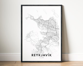 Reykjavík Island Print Reykjavik Karte Poster Reykjavik Download Druckbare Reykjavik KarteDigital Reykjavik Sofort Download Reykjavik Digital
