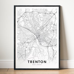 Trenton Map Print Trenton New Jersey Map Poster Download Trenton Printable Map Digital Trenton Black And White Print Trenton Map Art Sketch