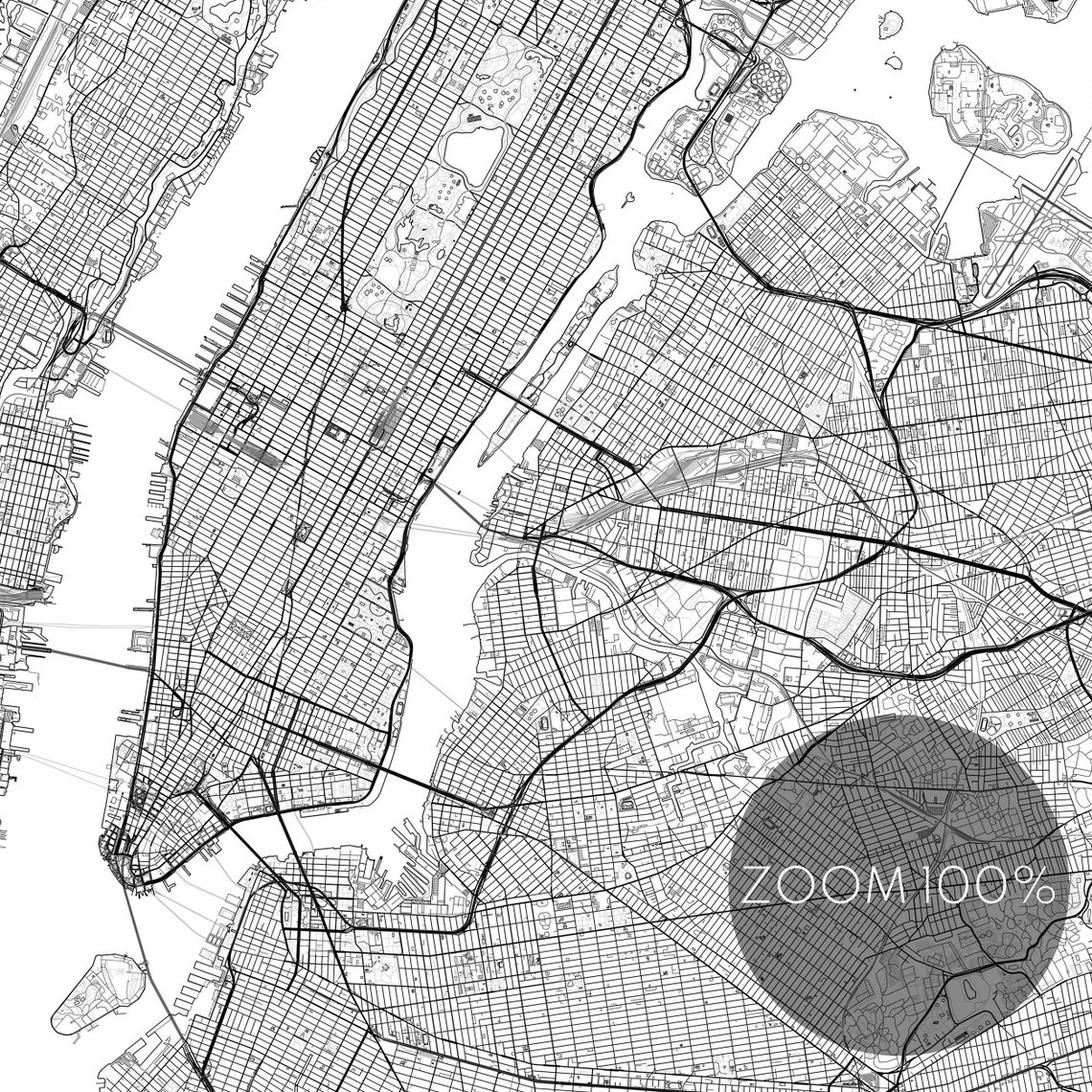 Instant Download New York Map Print New York City Map Poster Download ...