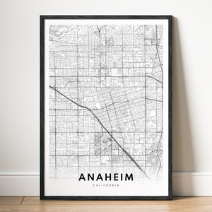 Anaheim Map Print Anaheim Kalifornien Karte Poster Download Druckbare Anaheim Digitale schwarz und weiß Karte Kunst Anaheim Sketch Map Poster Druck