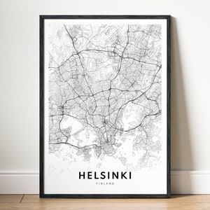 Mapa Helsinek Wydrukuj Helsinki Finlandia Mapa Plakat Pobierz Wydrukuj Helsinki Czarno-biała Mapa Helsinek Szkic Wydrukuj Mapę W Domu Helsinki