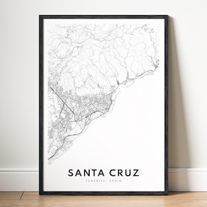 Santa => Santacruz de “Teneriffa” karte druckbare druckbare Landkarte mit digitaler Zeichnung “Santa cruz 2021”