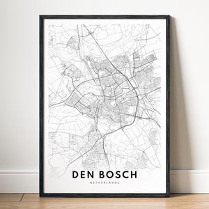 Den Bosch Karte Drucken Den Bosch Niederlande Karte Poster Download Den Bosch Druckbare Karte Digitale Den Bosch Schwarzweiß-Karte Kunst Den Bosch