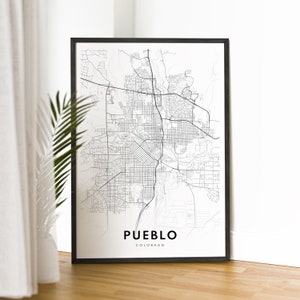 Pueblo CO Map Print Pueblo Colorado Map Poster Download Pueblo Printable Map Digital Pueblo Black And White Print Pueblo Map Art Sketch