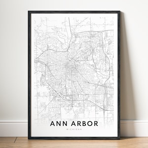 Ann ArborMichigan Karte Druck Ann Arbor Karte Poster Download Ann Arbor druckbare digitale Ann Arbor schwarz und weiß Ann Arbor Instant Download