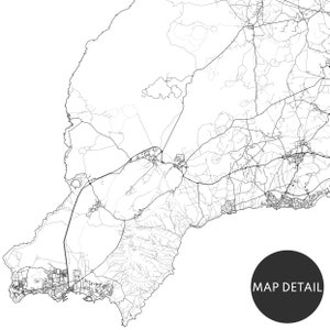 Descarga instantánea Lanzarote Mapa Imprimir Lanzarote España Mapa Cartel Mapa Digital Lanzarote Imprimible Mapa Blanco y Negro Lanzarote Islas Canarias imagen 7