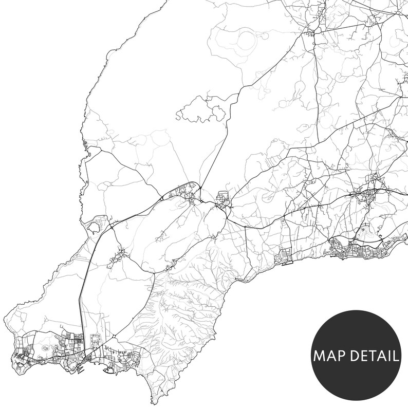 Descarga instantánea Lanzarote Mapa Imprimir Lanzarote España Mapa Cartel Mapa Digital Lanzarote Imprimible Mapa Blanco y Negro Lanzarote Islas Canarias imagen 7