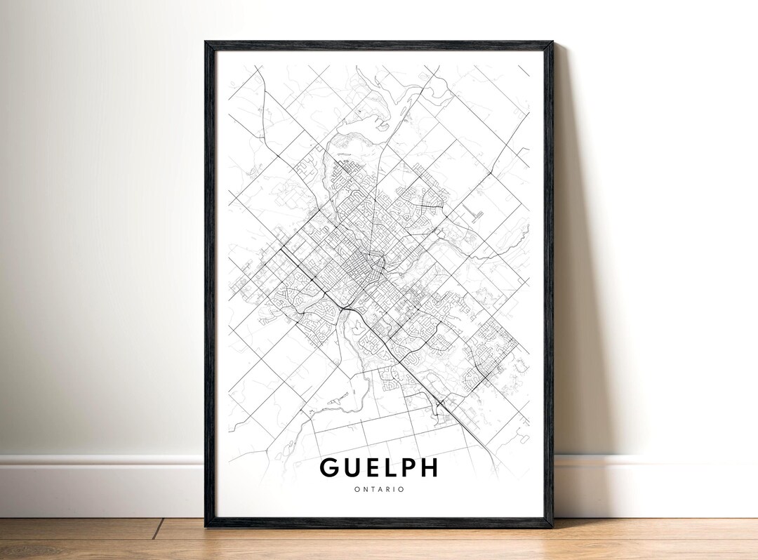 Guelph Map Print Digital Download, Guelph Ontario Map Poster, Guelph ...