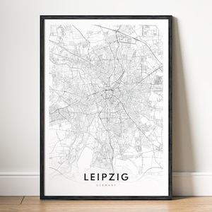 Leipzig Deutschland Karte Poster Download Leipzig Karte Poster Leipzig Druckbare Karte Digitale Leipzig schwarz und weiß Karte Leipzig Stadtplan Druck