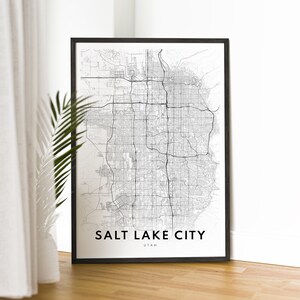 Sofortiger Download Salt Lake City Karte Poster Druckbare Salt Lake City Karte Poster Druckbare Salt Lake schwarz und weiß Karte Wand Kunst Home Print Salt Lake City