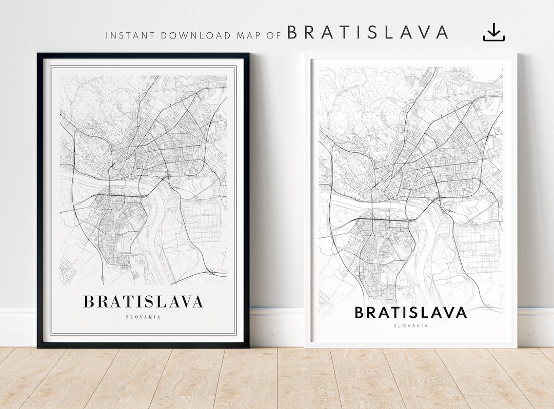 Download Bratislava Slovakia Map Print Bratislava Poster Download Map
