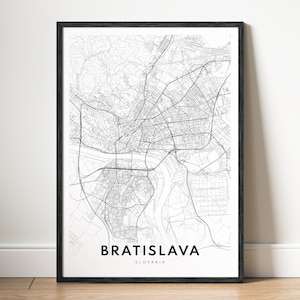 Pressburg Karte Drucken Pressburg Slowakei Karte Poster Download Druckbare Karte Digitale Pressluftatikon - Schwarzweißkarte Kunst Pressburg