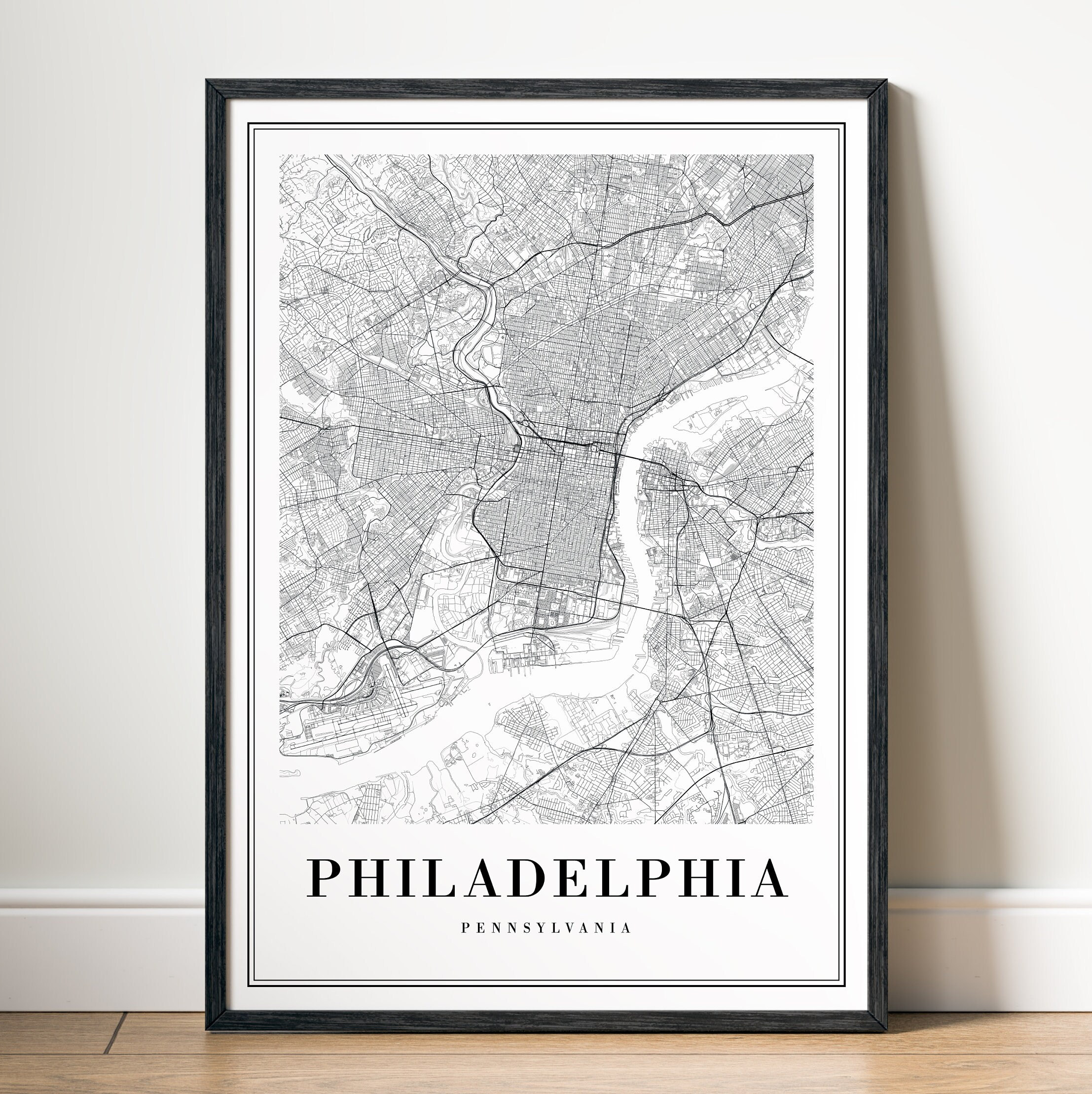Philadelphia Map Print, Hight-detailed Philadelphia Map Poster, Philly ...
